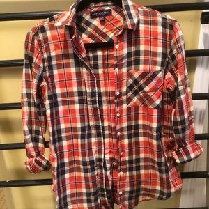 Plaid burnt orange shirt